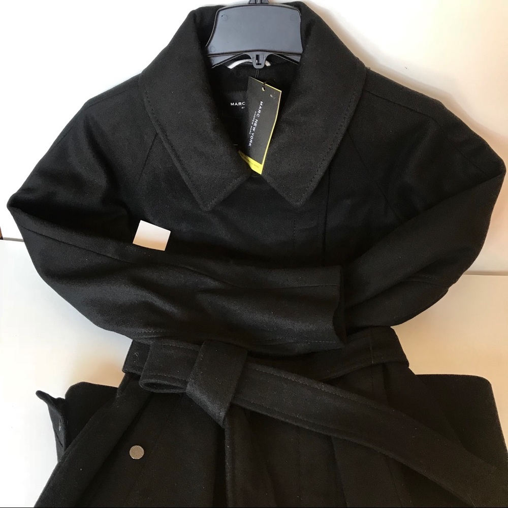 Andrew Marc Wool Blend Trench Coat - Picture 4 of 5